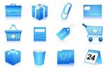 Blue Shopping Icons 12 Pack